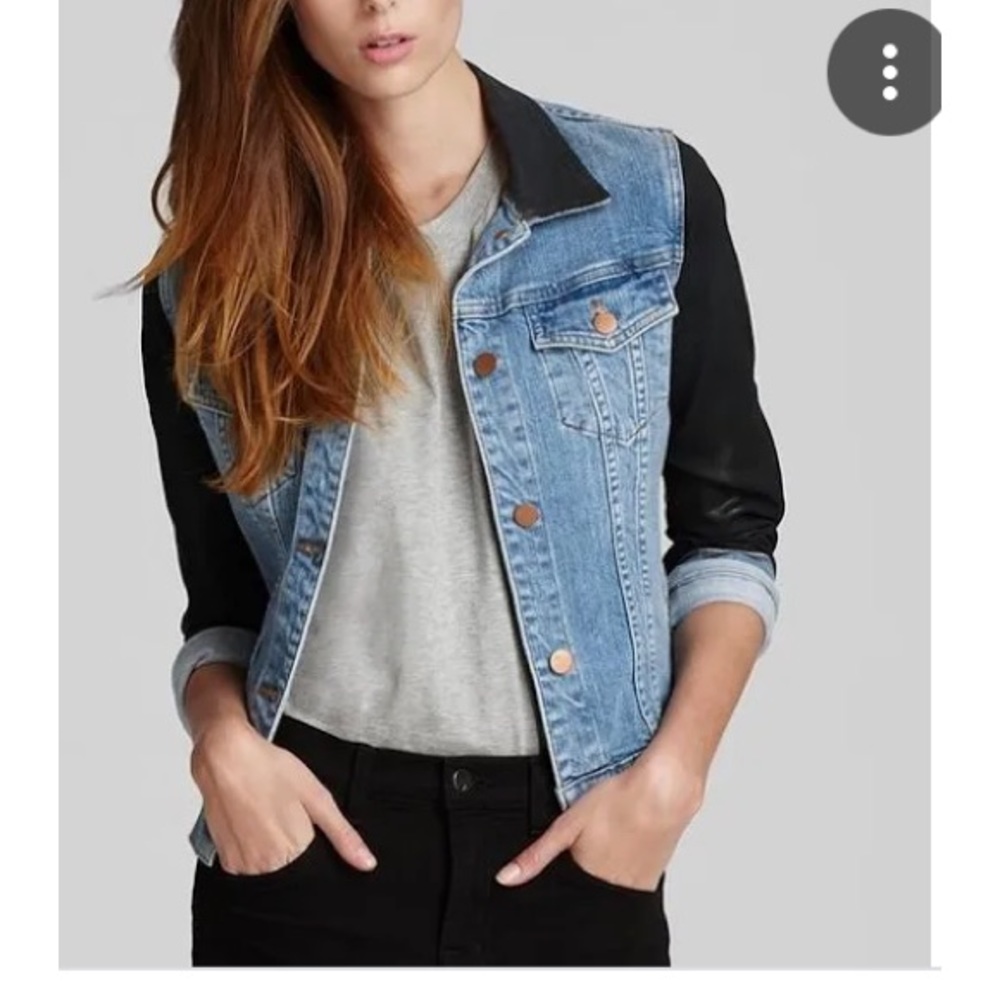 J Brand Slim Bowie color blocked fitted jean jacket
